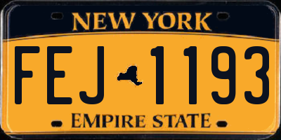 NY license plate FEJ1193