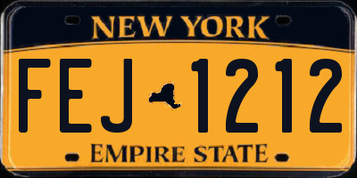 NY license plate FEJ1212