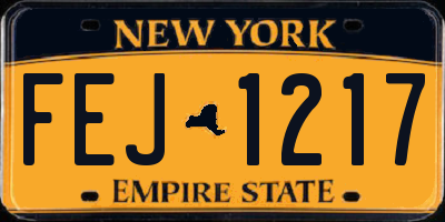NY license plate FEJ1217