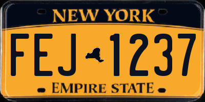 NY license plate FEJ1237