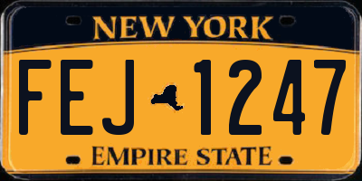 NY license plate FEJ1247