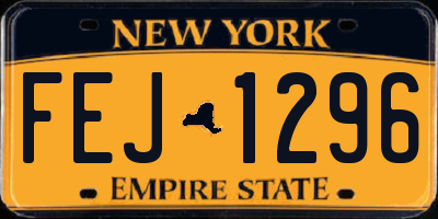 NY license plate FEJ1296