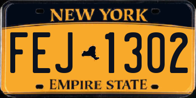 NY license plate FEJ1302