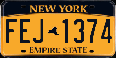 NY license plate FEJ1374