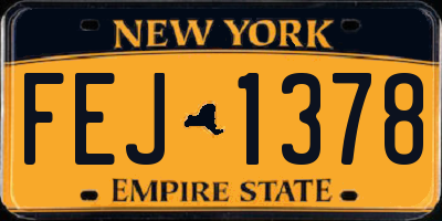 NY license plate FEJ1378