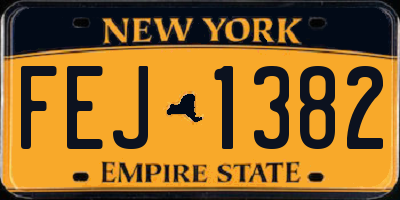 NY license plate FEJ1382
