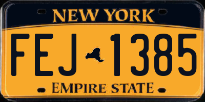 NY license plate FEJ1385
