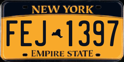 NY license plate FEJ1397