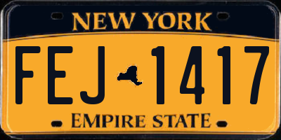 NY license plate FEJ1417