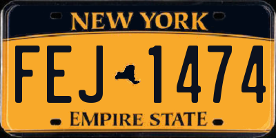 NY license plate FEJ1474