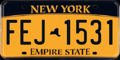 NY license plate FEJ1531