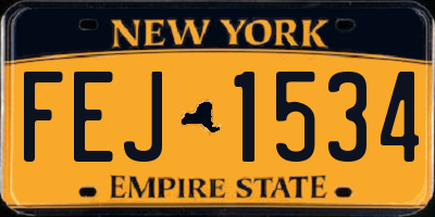 NY license plate FEJ1534