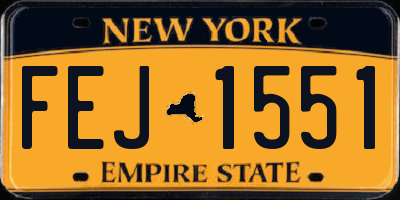 NY license plate FEJ1551