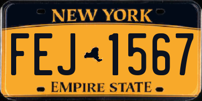 NY license plate FEJ1567