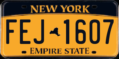 NY license plate FEJ1607