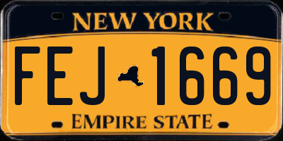 NY license plate FEJ1669