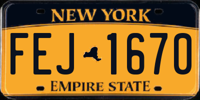 NY license plate FEJ1670