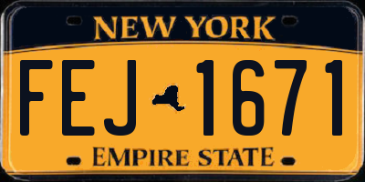 NY license plate FEJ1671
