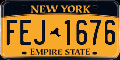 NY license plate FEJ1676