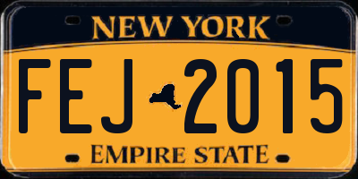 NY license plate FEJ2015