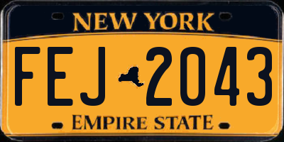 NY license plate FEJ2043