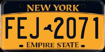 NY license plate FEJ2071