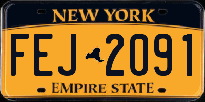 NY license plate FEJ2091