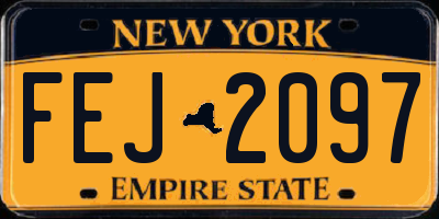 NY license plate FEJ2097