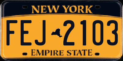 NY license plate FEJ2103
