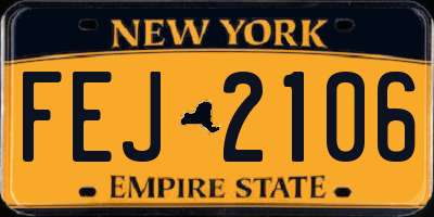NY license plate FEJ2106