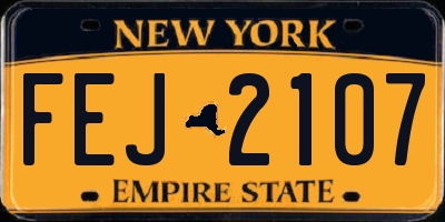 NY license plate FEJ2107