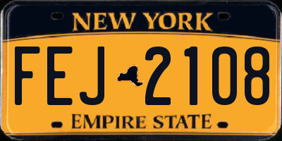 NY license plate FEJ2108