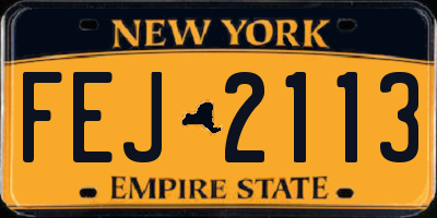 NY license plate FEJ2113