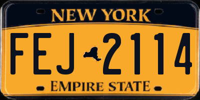NY license plate FEJ2114
