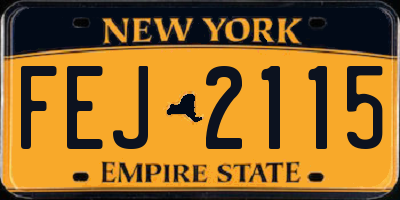 NY license plate FEJ2115
