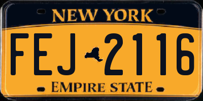 NY license plate FEJ2116