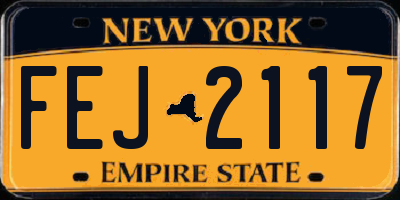 NY license plate FEJ2117
