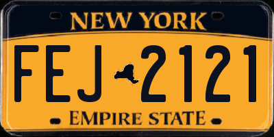 NY license plate FEJ2121