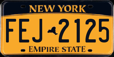 NY license plate FEJ2125