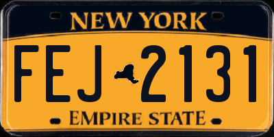 NY license plate FEJ2131