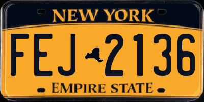 NY license plate FEJ2136