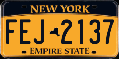 NY license plate FEJ2137