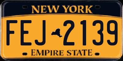 NY license plate FEJ2139