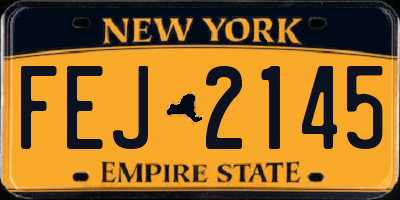 NY license plate FEJ2145