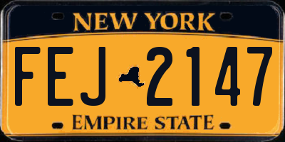 NY license plate FEJ2147
