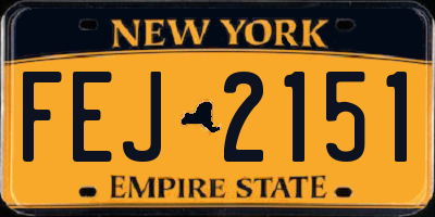 NY license plate FEJ2151