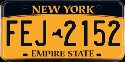 NY license plate FEJ2152