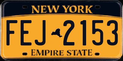 NY license plate FEJ2153
