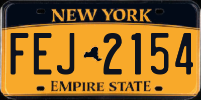 NY license plate FEJ2154