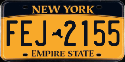 NY license plate FEJ2155